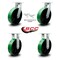Service Caster 10'' Heavy Duty Green Poly on Cast Iron Caster Set 2 Swivel Locks 2 Rigid, 4PK CRAN-SCC-KP92S1030-PUR-GB-BSL-2-R-2 - alternate 3